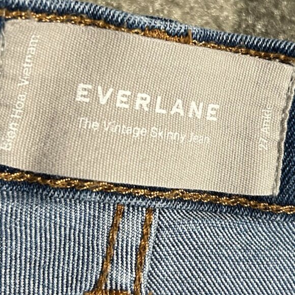 Everlane Exposed BUTTON FLY Raw Hem Skinny Ankle Jeans Women's Size 27 - Picture 9 of 10